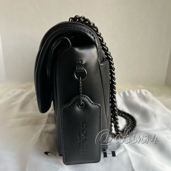 Coach Black Leather Pillow Madison Shoulder Crossbody Bag Quilting Full Size - Picture 3 of 14